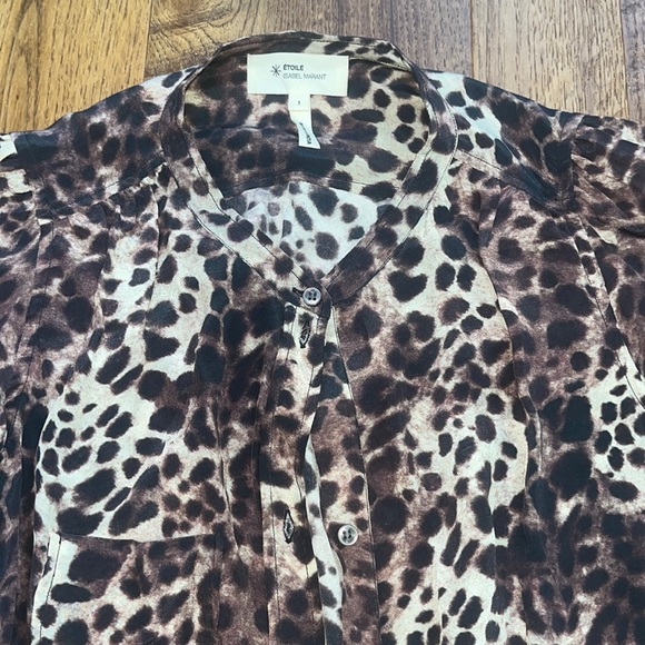 Ètoile Isabel Marant Woman’s Cheetah Print Silk Top Size 1/Small - Picture 3 of 7